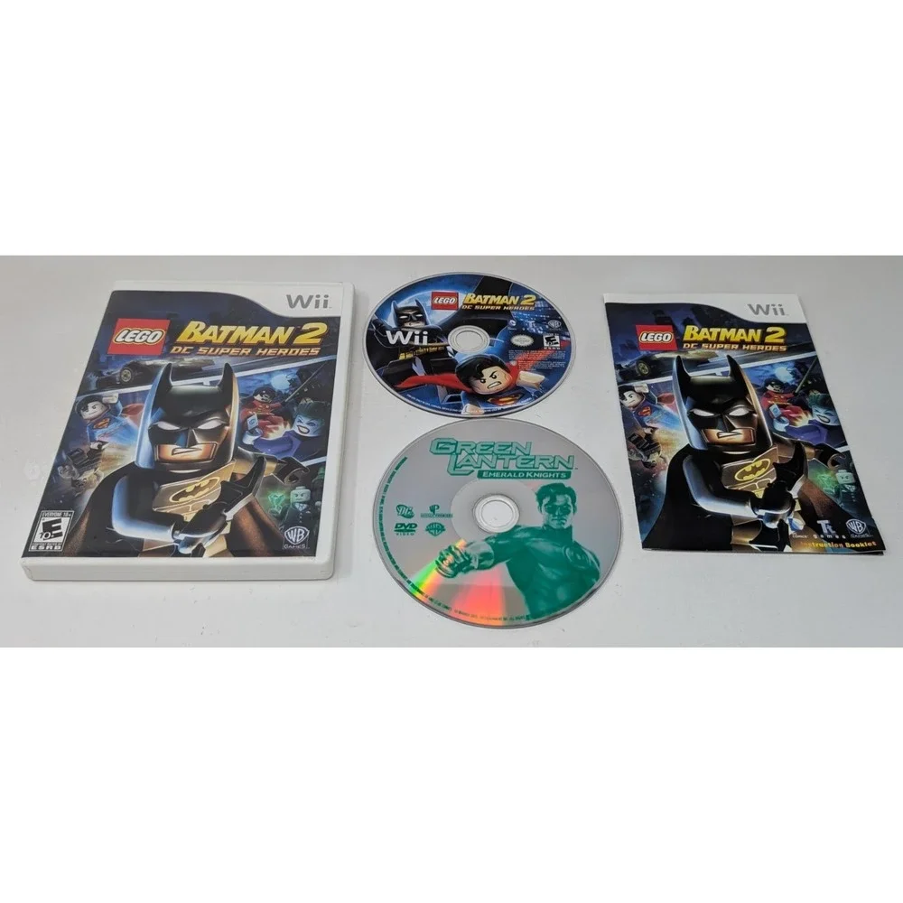 LEGO Batman 2‎ DC Super Heroes Nintendo Wii Game With Green Lantern Movie DVD
